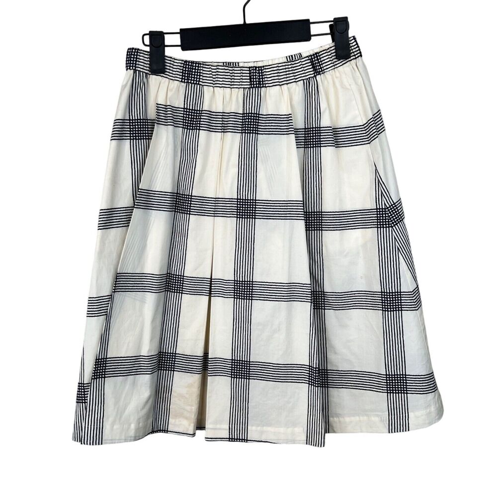 Tory Burch Womens Black & White Plaid Skirt Size 2 Preppy Classic Capsule